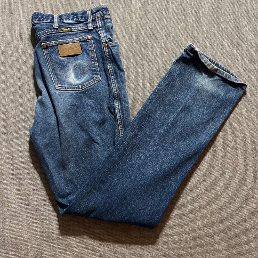 Wrangler Cowboy Cut Relaxed Fit Jeans Mens 35x34 Medium Wash Denim Western